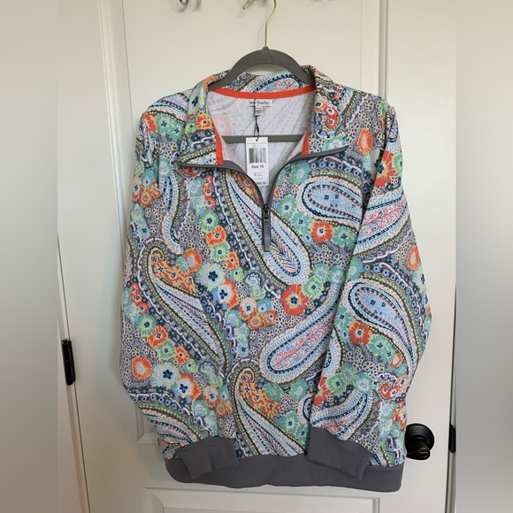 Vera Bradley Tops - Vera Bradley Citrus paisley French terrypullover